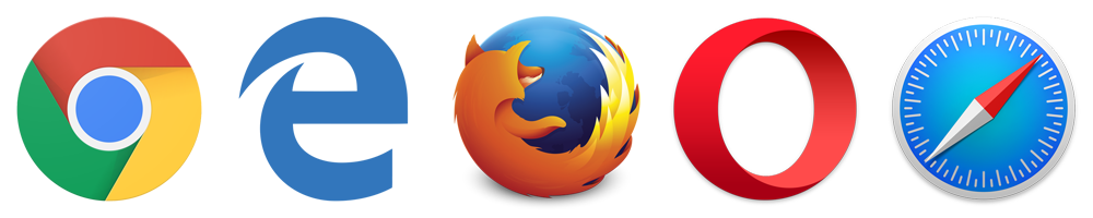 Das Bild zeigt die gängigsten Browser und deren die Kompatibilität mit der Software.